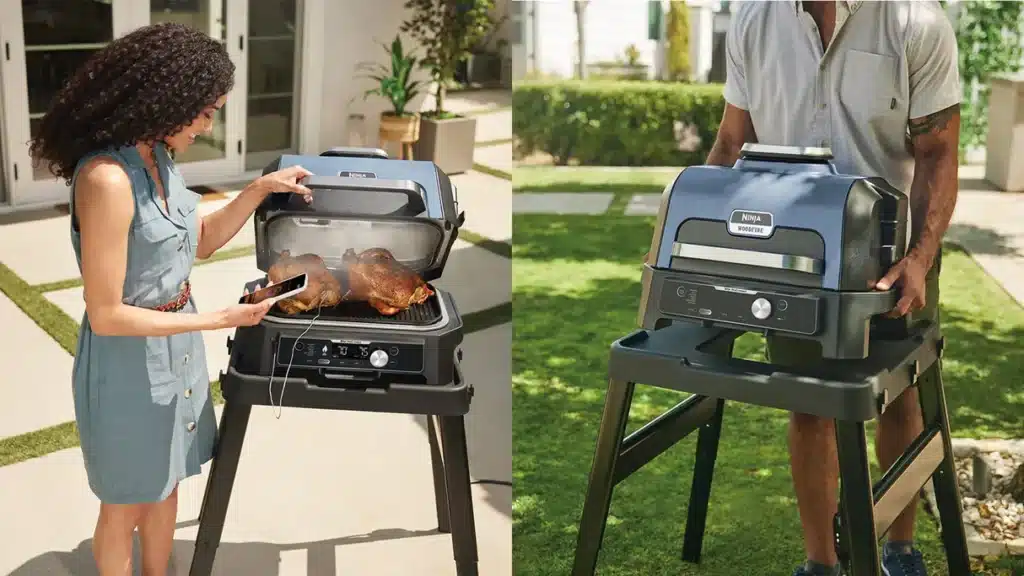 Code promo Ninja barbecue électrique et fumoir Woodfire CASESN10 permettant d'obtenir -10% de réduction sur toute la gamme de barbecues et fours d'extérieur Ninja disponibles sur sharkninja.fr, dont le Woodfire OG701EU à 269,09€ au lieu de 349,99€, le Woodfire Pro XL OG850EU avec thermosonde Smart Cook à 314,99€, le Woodfire Pro Connect XL OG901EU connecté via application à 386,99€, le four à pizza Artisan MO201EU jusqu'à 400°C à 251,99€ et le four d'extérieur Woodfire 8-en-1 OO101EU à 305,99€, code cumulable avec toutes les promotions en cours sur le site officiel Ninja