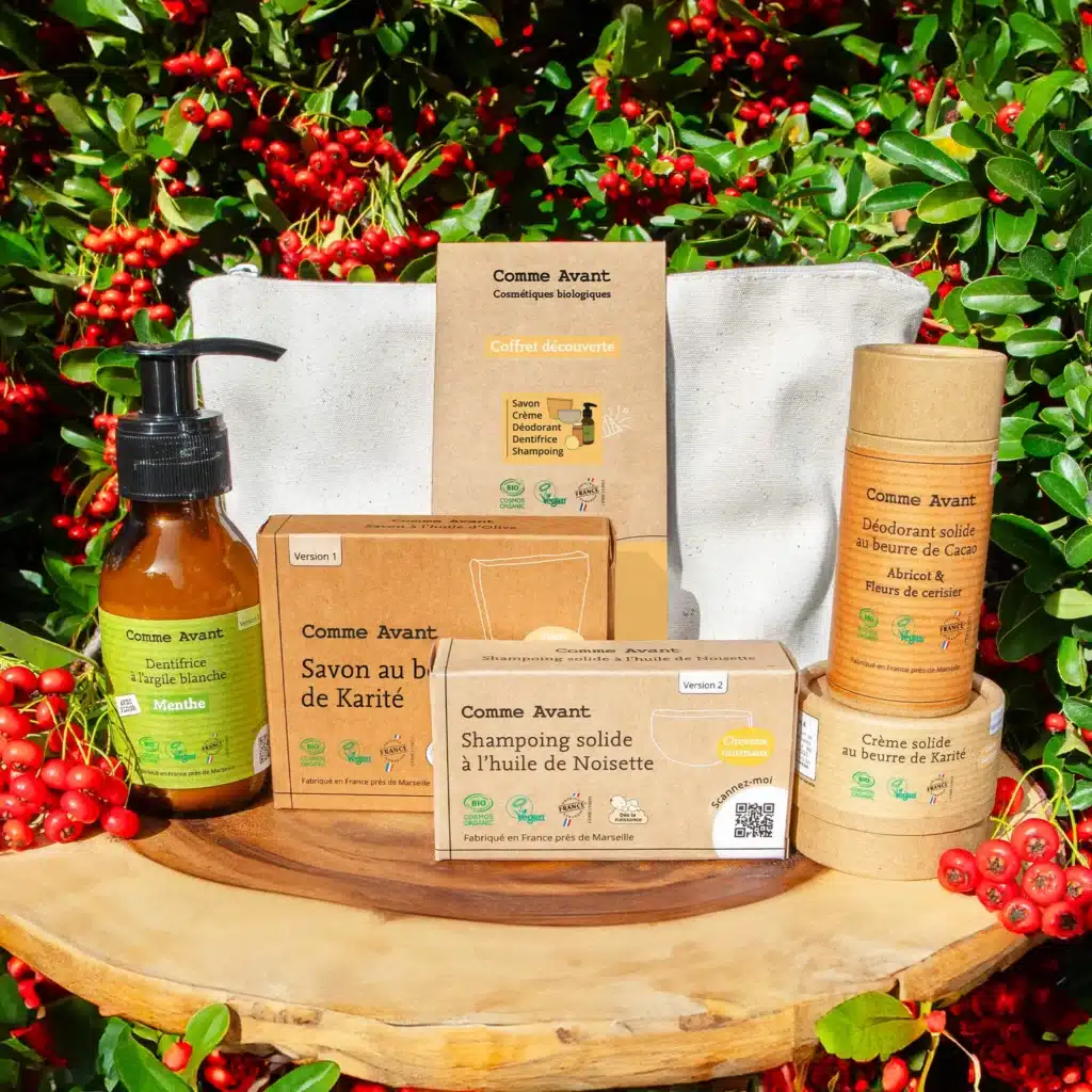 des produits comme avant de différentes gammes pour illustrer les engagements écologiques sur la totalité des produits