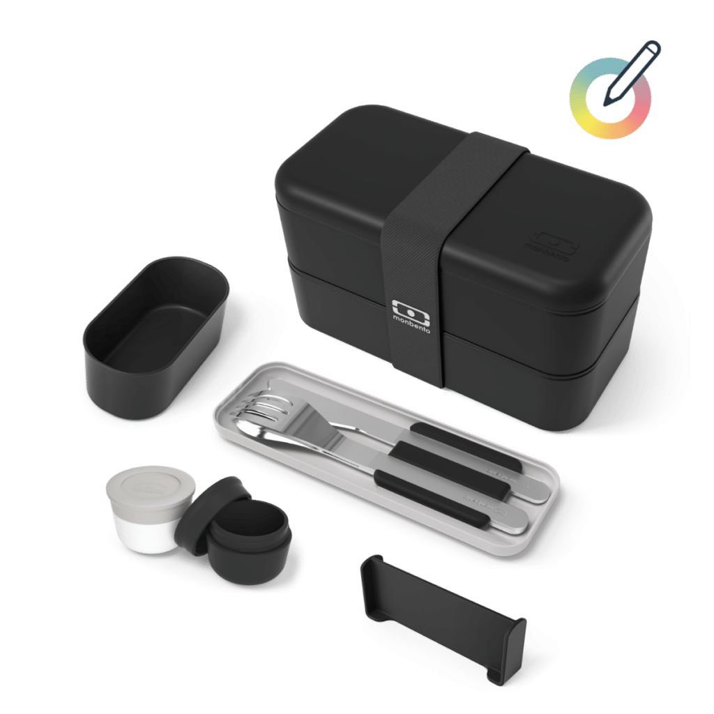 Pack lunch box monbento Original Essentiel avec ses couverts, cadeau pratique pour un ado qui déjeune dehors