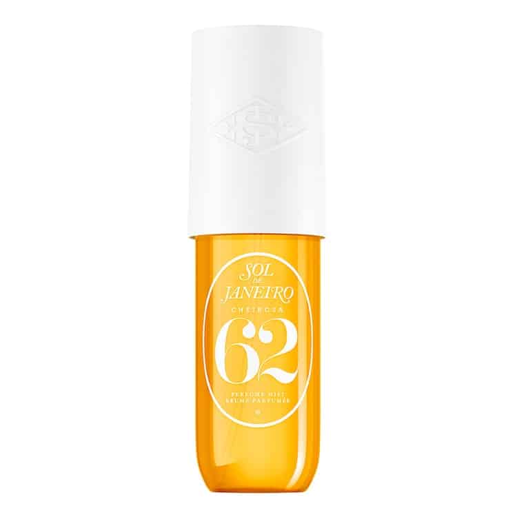 Flacon de brume parfumée Sol de Janeiro Cheirosa 62 photographié pour illustrer un cadeau beauté gourmand
