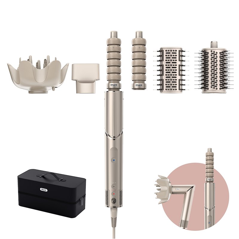 Shark FlexStyle 5-en-1 et ses accessoires, photo du coiffeur sèche-cheveux pour illustrer un cadeau coiffure d'ado