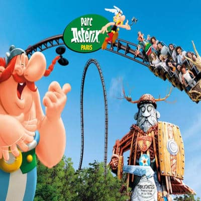 Photo d'une attraction du Parc Astérix pour illustrer le billet cadeau d'une journée entre amis