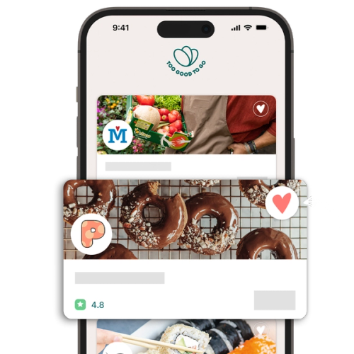 Aperçu de l’interface mobile Too Good To Go, carte interactive des commerçants partenaires, réservation de panier anti-gaspi, fonctionnement de l’appli intuitive pour lutter contre le gaspillage alimentaire