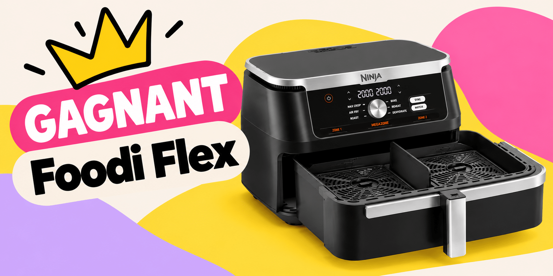 photo du Ninja Foodi Flex Drawer 10,4 L pour illustrer mon comparatif d'air fryers Ninja