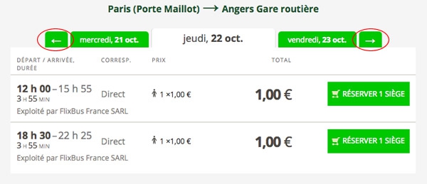 Prix Flixbus et réduction de 20 euros – Illustration du système tarifaire de Flixbus France et Europe, avec variation des prix selon la période, le trajet et le moment de réservation. Ce contenu montre comment utiliser un code promo Flixbus de 20€, valide pour un premier achat sur le site ou l’application, et les meilleures astuces pour voyager pas cher : réserver à l’avance, choisir des trajets en semaine, opter pour un Flixbus de nuit. 