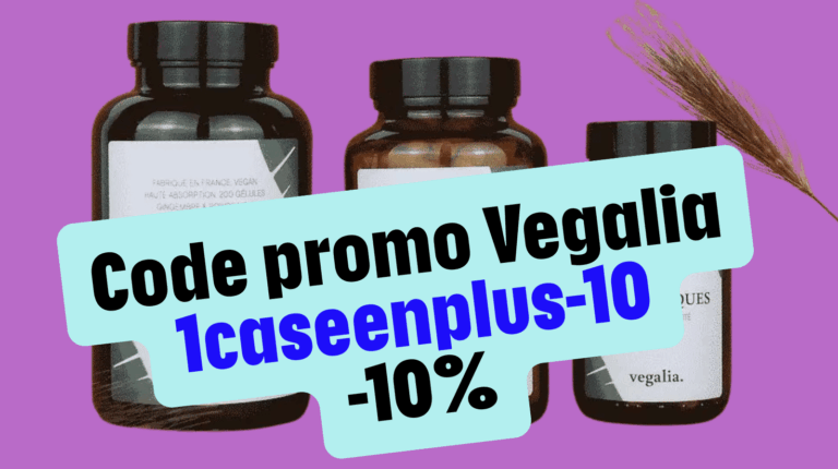 Image illustrant le code promo Vegalia UNECASE-10 qui offre une réduction de 10 pourcent sur tous les compléments alimentaires Vegalia, y compris la spiruline bio, le magnésium marin, les multivitamines naturelles et les abonnements mensuels, illustration du blog Une Case en Plus avec une offre valable toute l’année, code cumulable avec les promotions en cours, compatible mobile et ordinateur, remise immédiate sur le site officiel Vegalia pour les lecteurs et abonnés du blog, bon plan simple et accessible sur des produits bien notés, testés et recommandés dans un comparatif complet des meilleures marques de compléments alimentaires naturels.