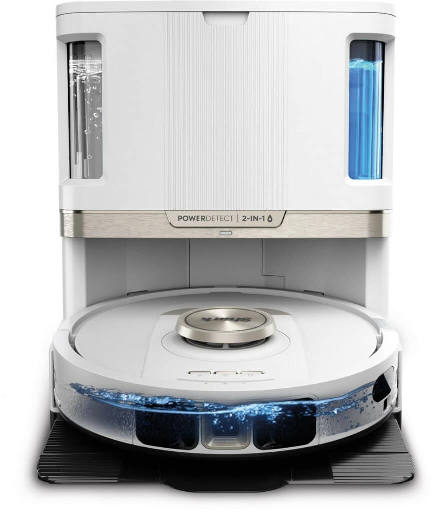 Robot aspirateur Shark PowerDetect NeverTouch Pro avec station de vidange automatique et prix remisé visible