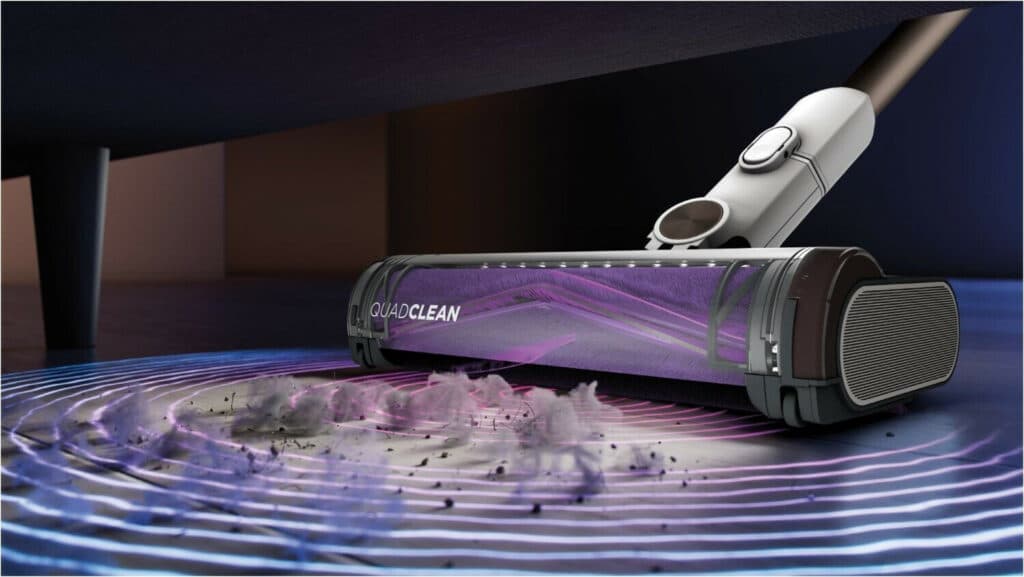 Aspirateur balai sans fil Shark Detect Clean spécial animaux IW3612EUT avec sa station d'autovidage 2L, modèle le plus léger avec autovidage de notre comparatif aspirateur balai sans fil Shark