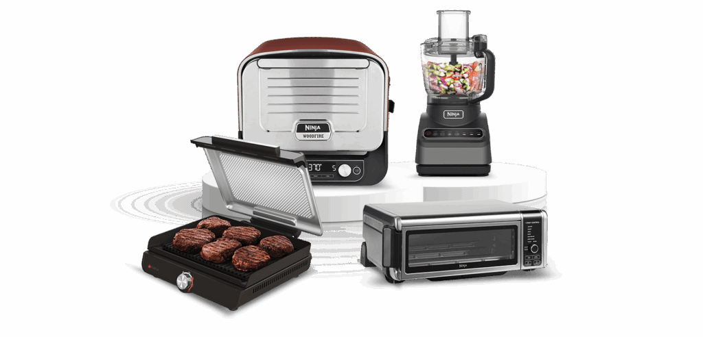 Capture illustrée d’un tableau récapitulatif listant les caractéristiques du Ninja Foodi Flex 7-en-1 AF500EU, incluant capacité 10,4 L, 7 modes de cuisson, technologie DualZone, puissance 2470 W et compatibilité lave-vaisselle.