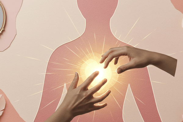Femme détendue buvant une tisane dans un peignoir, image symbolisant le lien entre bien-être intérieur, équilibre hormonal et santé intime.