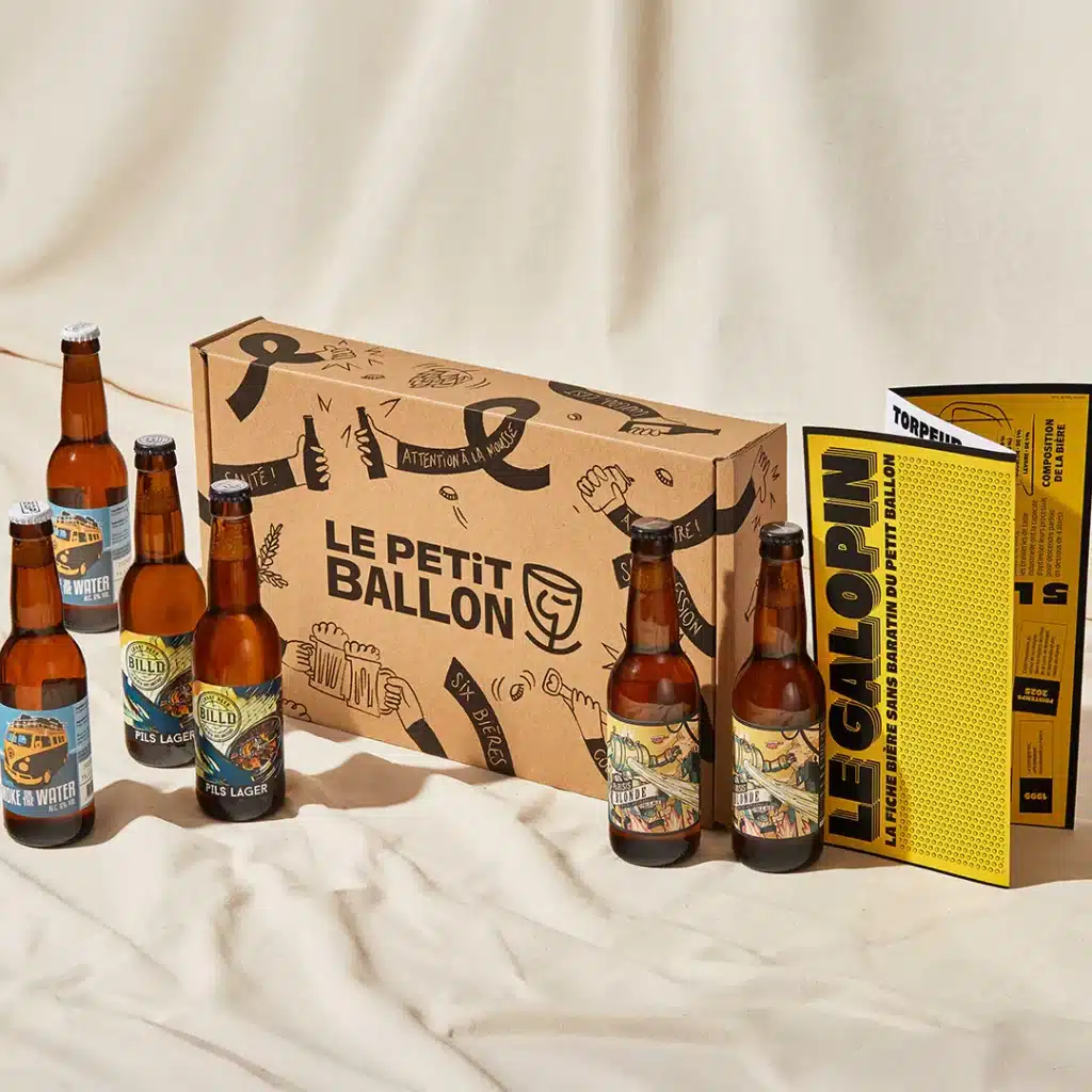 Deux bières artisanales issues de l’abonnement bière Le Petit Ballon pour illustrer une alternative conviviale et accessible pour les amateurs de découverte.