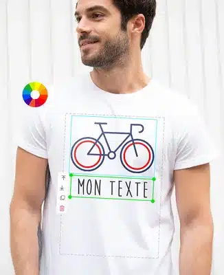Idée cadeau d’anniversaire personnalisable : t-shirt Monsieur T-Shirt avec message humoristique et prénom brodé, posé sur un fauteuil ou porté par un modèle souriant, ambiance décontractée et joyeuse, cadeau fun et original à offrir à un ami ou un membre de la famille.