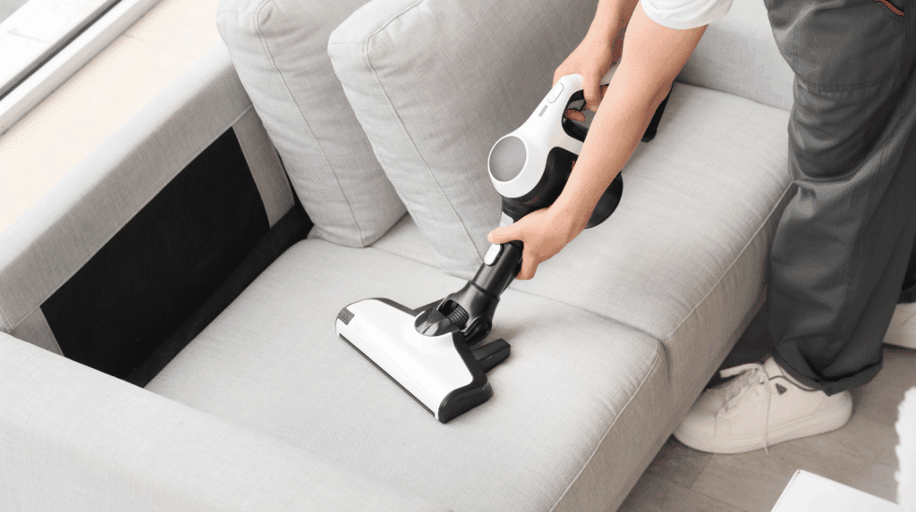 Aspirateur à main compact et léger accompagné de plusieurs accessoires spécialisés pour poils d’animaux, textiles et recoins, illustrant la tendance vers des usages ciblés et des nettoyages rapides et précis