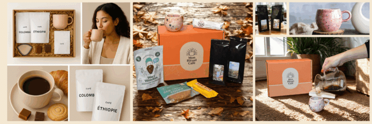 Box Mon Rituel Café ouverte avec café moulu, tasse en céramique et douceur artisanale pour illustrer un test complet et un avis détaillé.