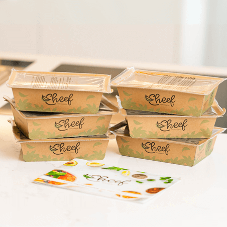 Boîte de repas Cheef illustrant l’offre du programme classique proposé par la marque.