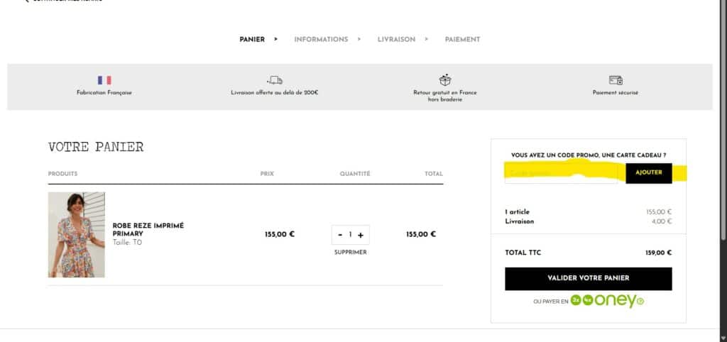 Sélection de vêtements Saaj Paris en promotion sur outlet ou plateforme de ventes privées illustrant les opportunités de réduction avec un code promo