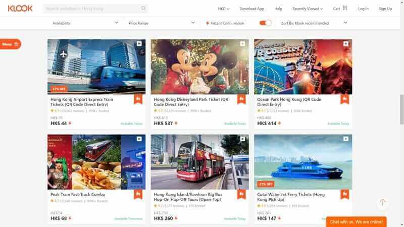 réservation d’attraction et transport international via Klook