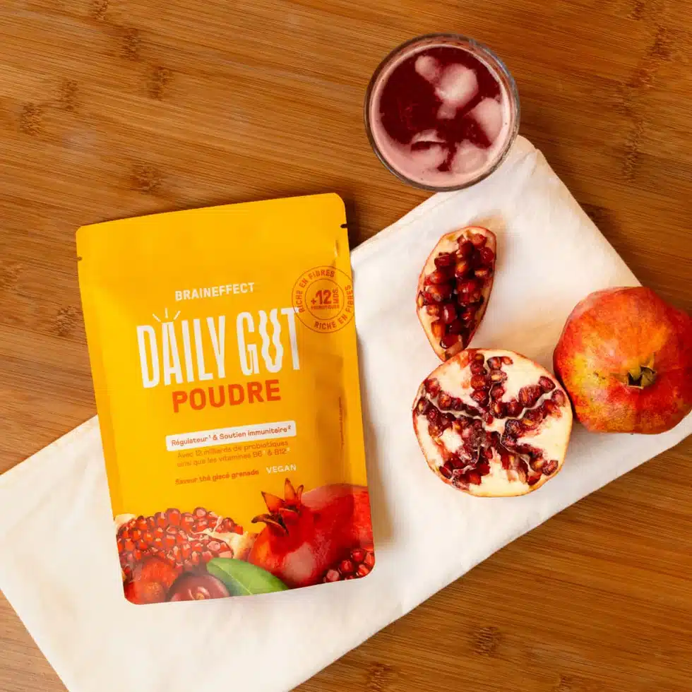 complément Daily Gut Brain Effect poudre probiotiques fibres prébiotiques digestion et microbiote intestinal