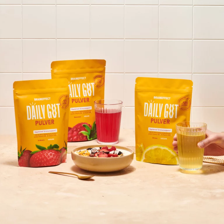 compléments alimentaires Brain Effect probiotiques Daily Gut vitamine D3 K2 et collagène Daily Collagen