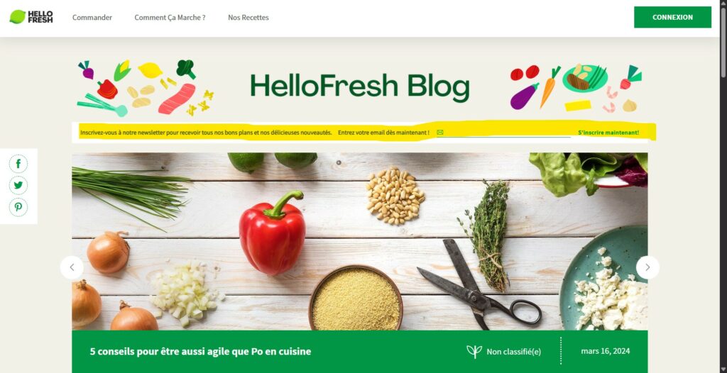 Interface iGraal affichant activation du cashback HelloFresh jusqu’à 35 euros avant validation d’une commande