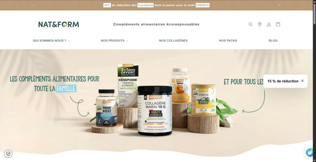 site officiel Nat & Form compléments naturels et promotions