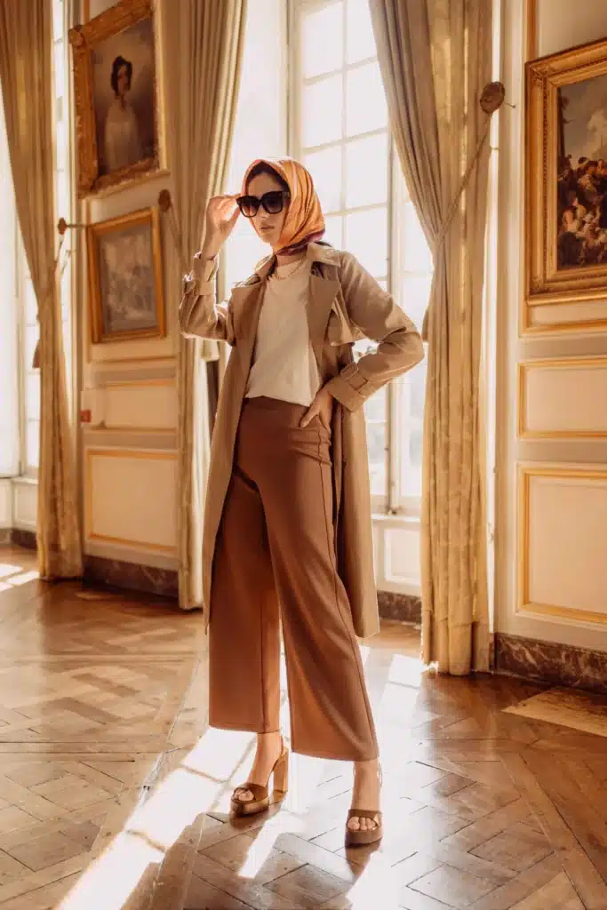 une femme habilliée en tenue ajustée chez pablo choisie grace a ce qu'elle savait comment taille pablo la marque de vetement