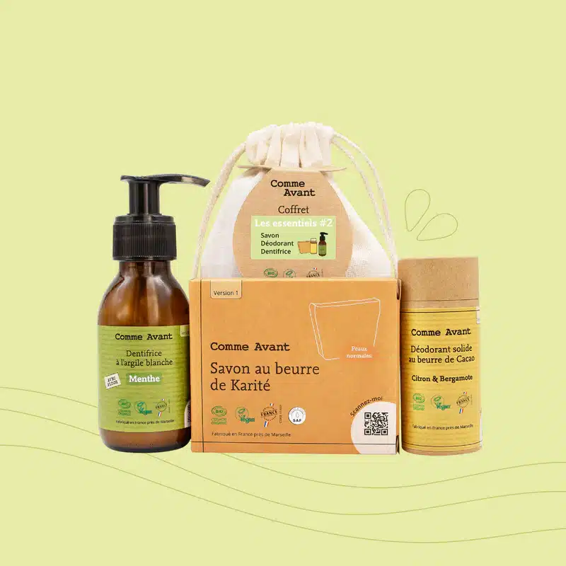 Produits cosmétiques bio solides Comme Avant - savon, déodorant et shampoing fabriqués à la main en Provence