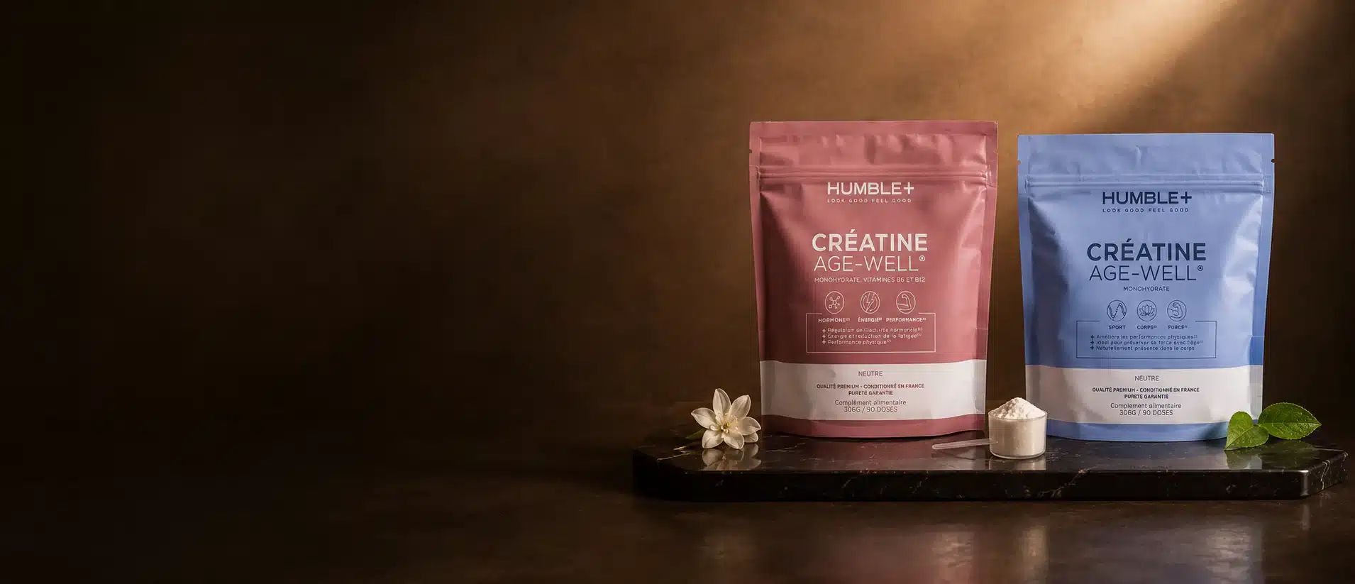 Test et avis Humble+ Créatine Age-Well après 3 mois de prise quotidienne. Créatine monohydrate d'origine végétale certifiée BRC, développée par la marque française Humble+ pour le bien-vieillir dès 30 ans. Effets testés sur la force, la récupération et la concentration. Code promo UCEP15 pour 15% de réduction.