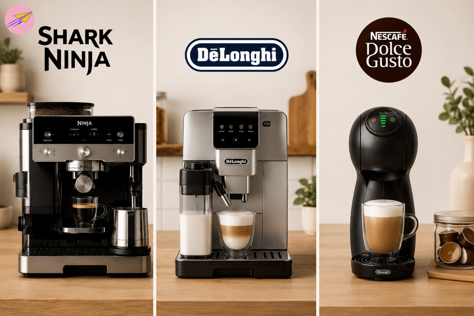 Comparatif des marques de machines à café De'Longhi, Ninja et Dolce Gusto