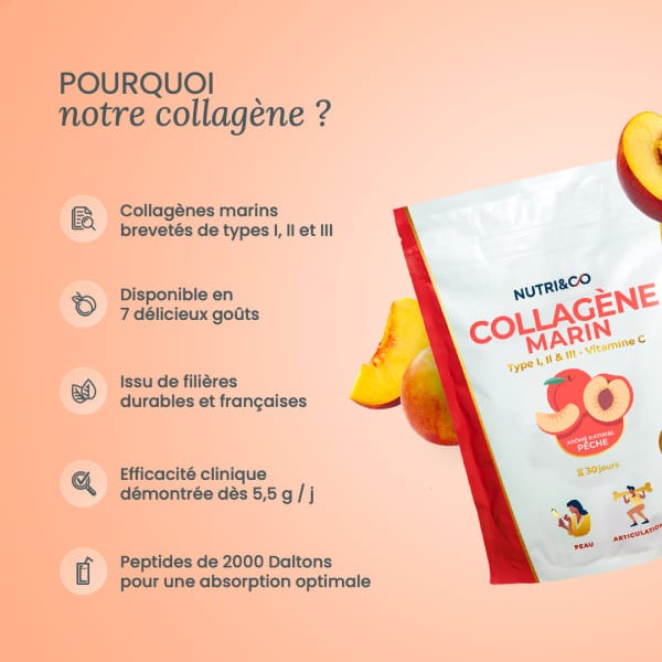 Composition du Collagène Marin Nutri&Co : peptides Naticol, Cartidyss et vitamine C