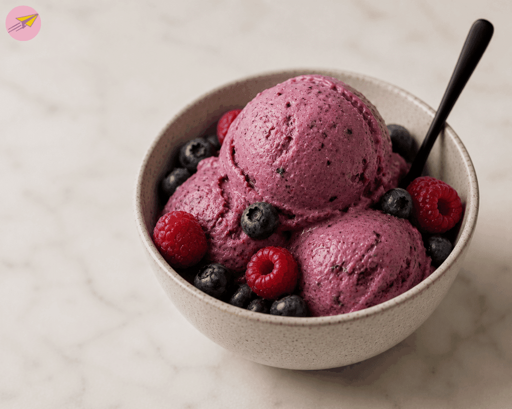 Frappé protéiné aux myrtilles et framboises au Ninja Creami