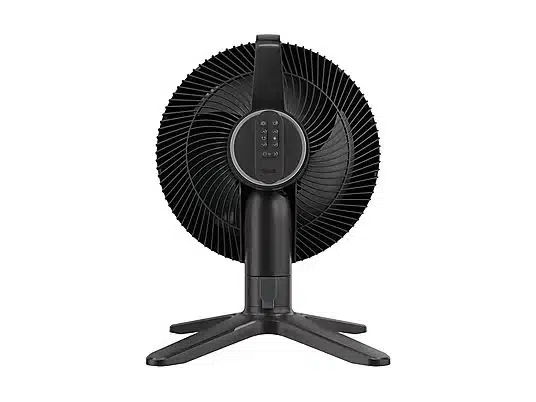 Voyants LED de charge du Shark FlexBreeze TableMate FA150EU visibles sur la tête du ventilateur
