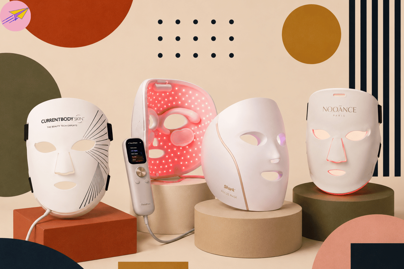 Les quatre masques LED comparés côte à côte dans mon test des meilleures marques, SharkNinja CryoGlow, CurrentBody Series 2, Nooance et Silk'n, réunis pour départager celui qui associe le mieux technologie, garantie et vrais résultats sur la peau. Cette image d'ouverture résume l'esprit du comparatif, aller au-delà du packaging pour juger chaque marque sur ses longueurs d'onde, son historique clinique et son service après-vente.