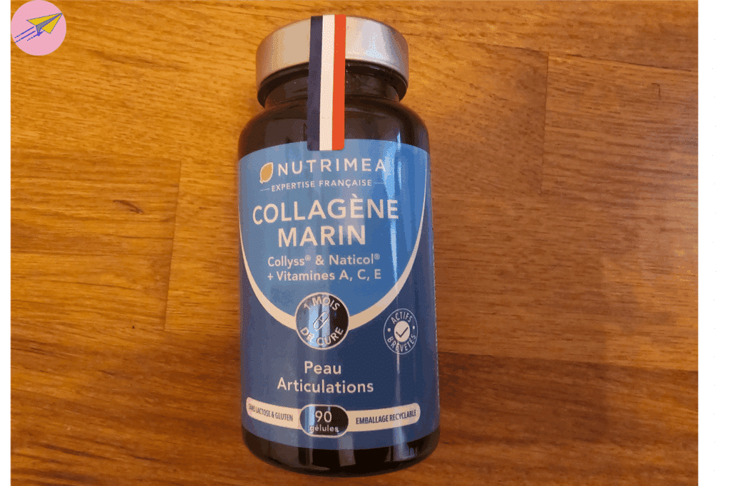 le flacon de collagène marin Nutrimea bureau pendant ma pause déjeuner, geste devenu automatique après quelques semaines.