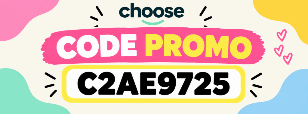 mon code promo choose C2AE9725 mis en evidence sur un graphisme
