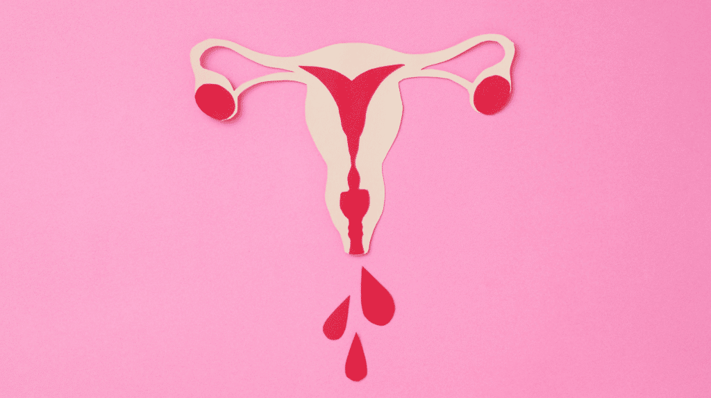 un dessin pour illustrer un jour de règles, avec la bouillotte et la boîte d'ibuprofène pour soulager mes douleurs menstruelles